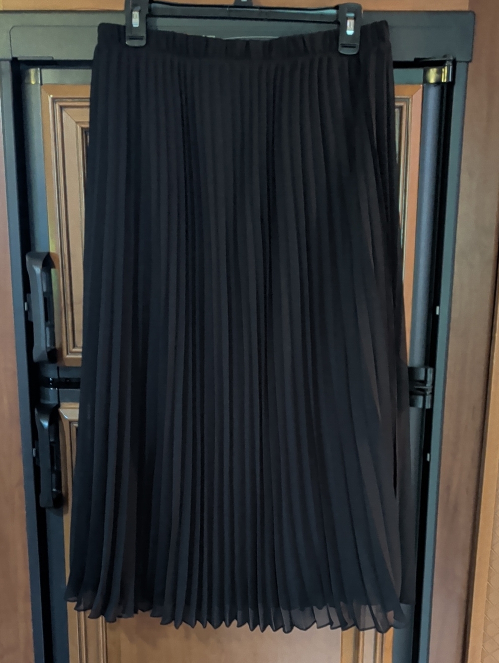 Vince Camuto Black Pleated Maxi Skirt